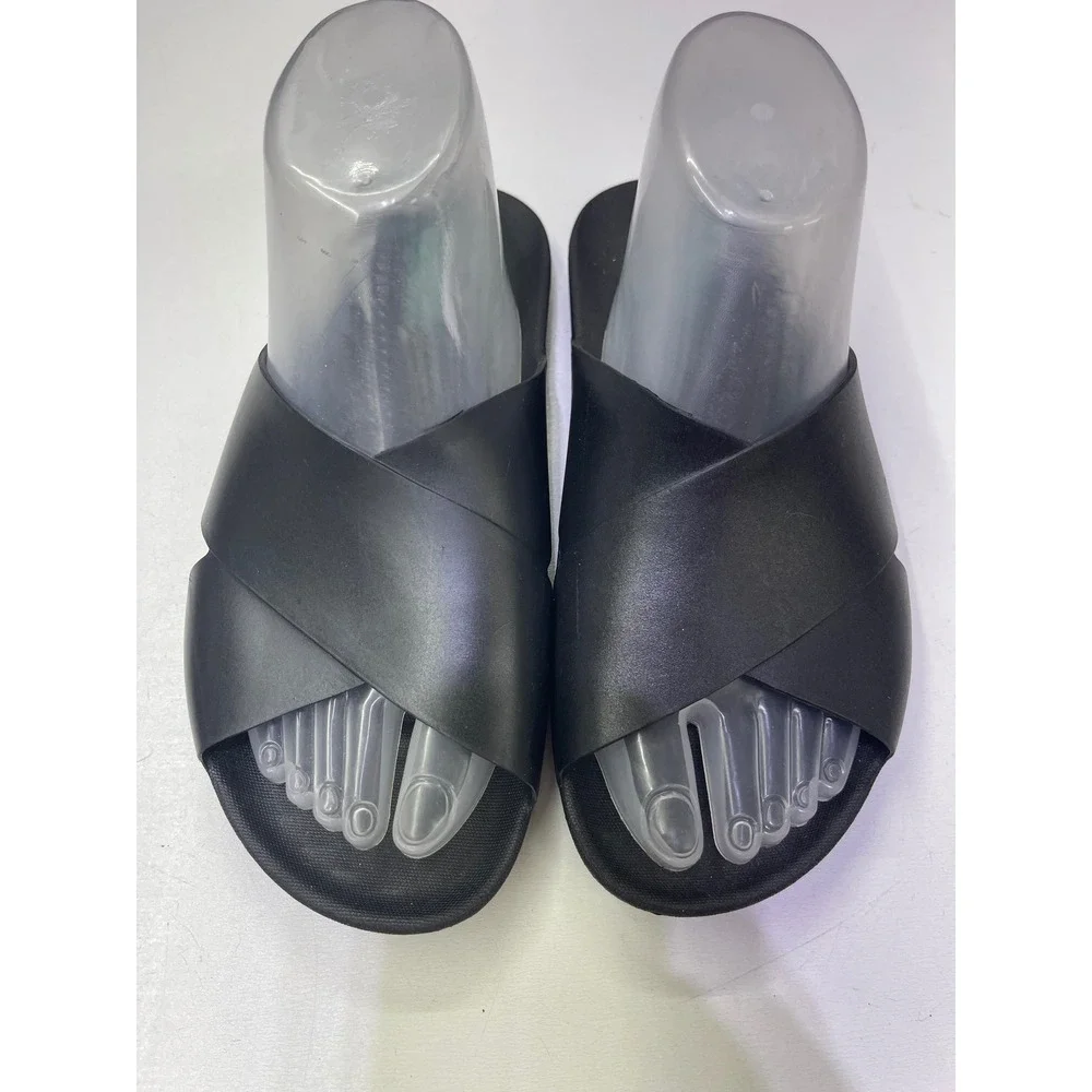 Oka-B Maxwell Black Cross Strap Slide Sandals Men 7-8 Womens 8.5-9.5 Made in USA
